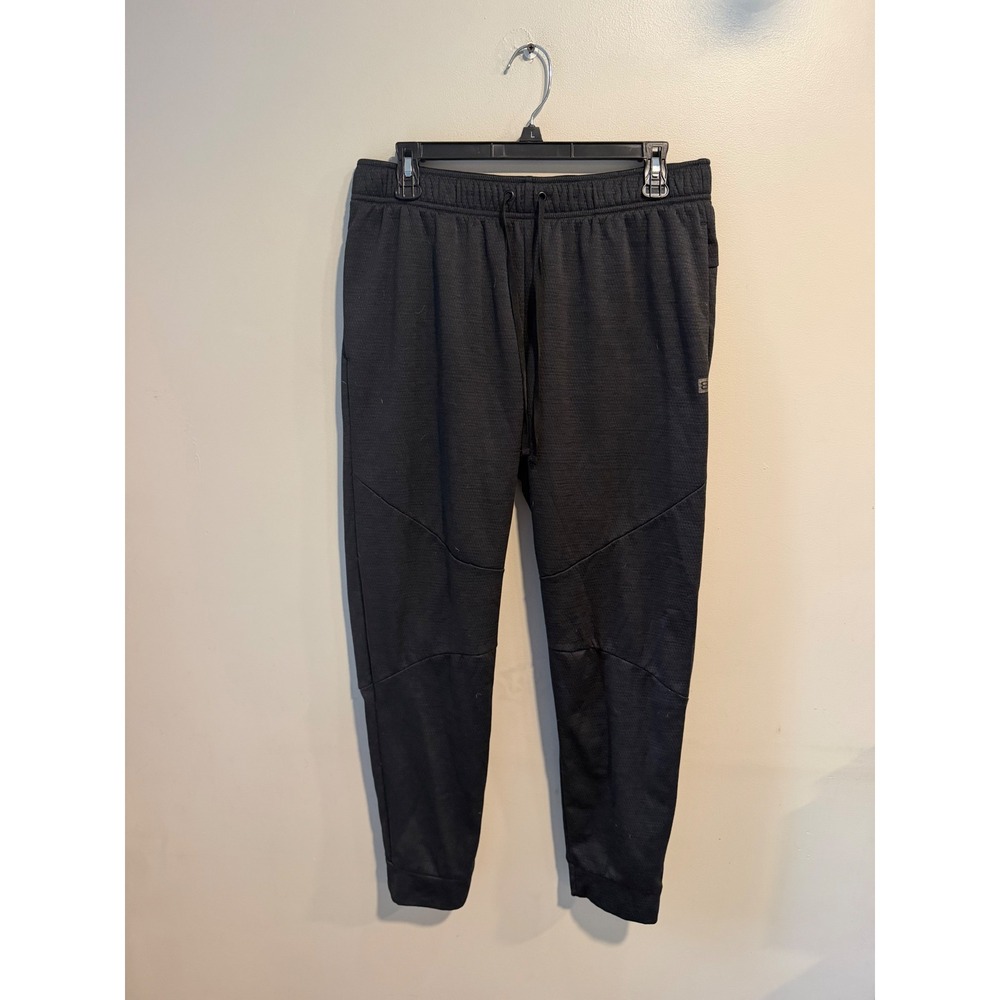 Layer 8 Mens Thermal-8 Joggers Black Textured Athletic Sweatpants Large
